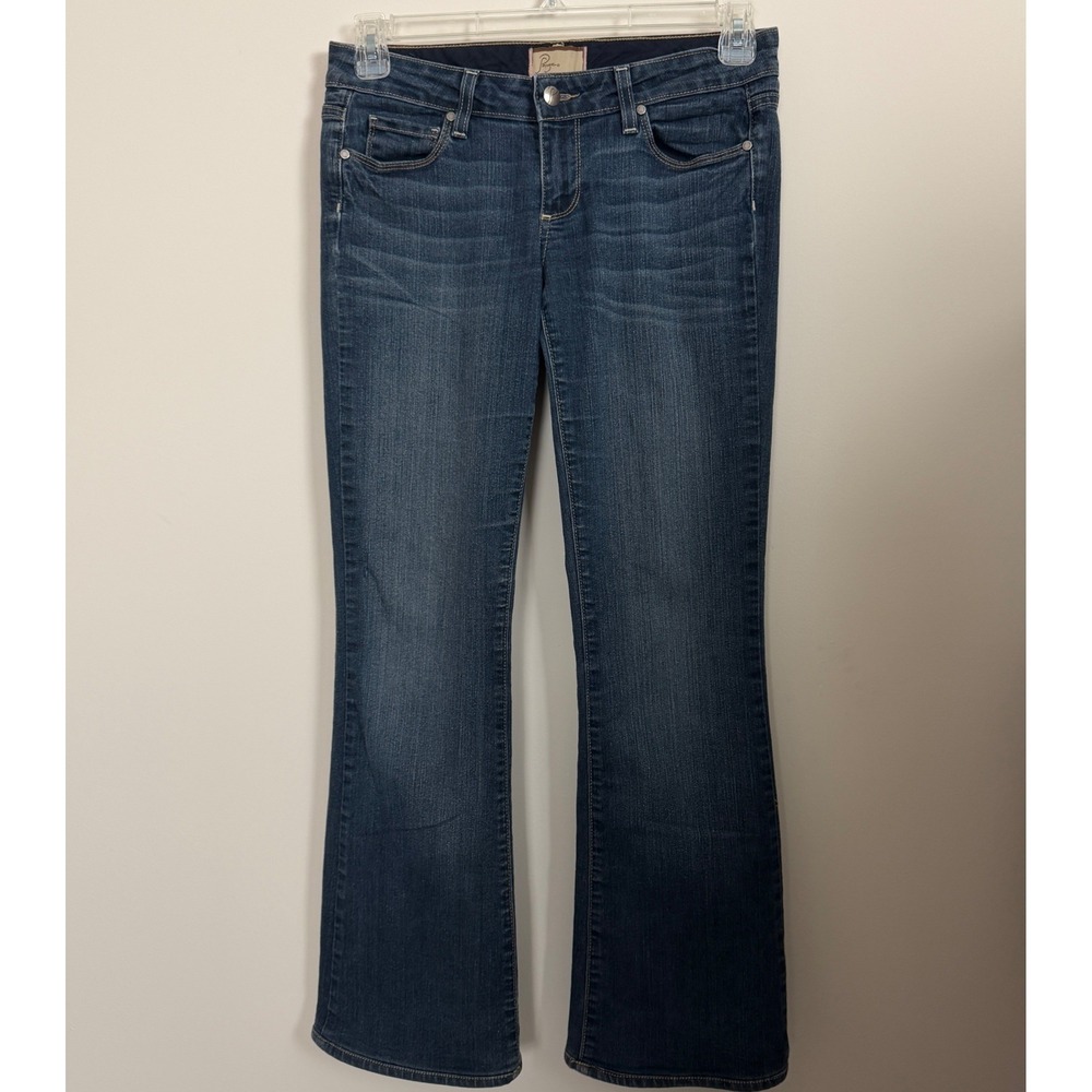 Paige Denim Canyon Boot Jeans Women 28 Low Rise Bootcut Blue Stretch